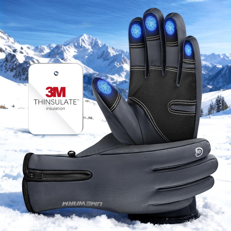 UMEWARM Winter Gloves Men Women Made with 3M Insulation, -20Â°F GEANI-TEXâ„¢ Waterproof Ski Gloves for Cold Weather, 5-Layer Thermal Snow Gloves, 10 Touchscreen Fingers Snowboard gloves for Cycling, Hiking - Image 1