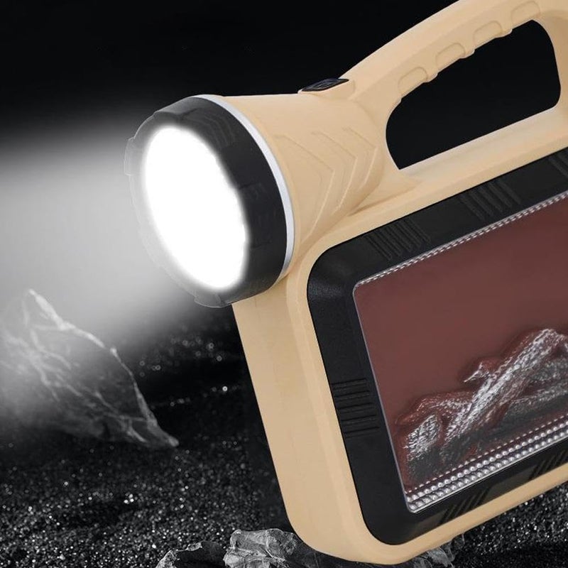 PIKFOS PIKFOS Solar Spotlights Searchlight with Cob Light 4 Modes Ipx5 Waterproof Abs Rechargeable Spotlight high Lumens Led Spot Lights Handheld Large Flashlight Super Bright  - Image 3