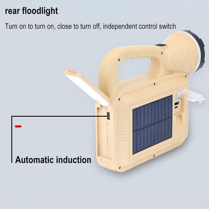 PIKFOS PIKFOS Solar Spotlights Searchlight with Cob Light 4 Modes Ipx5 Waterproof Abs Rechargeable Spotlight high Lumens Led Spot Lights Handheld Large Flashlight Super Bright  - Image 5