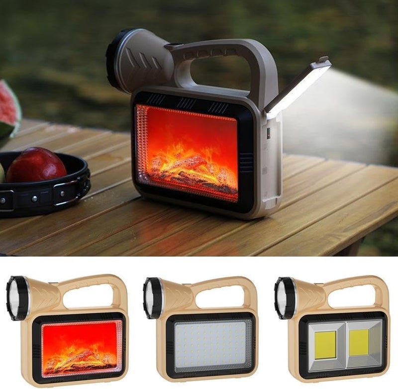 PIKFOS PIKFOS Solar Spotlights Searchlight with Cob Light 4 Modes Ipx5 Waterproof Abs Rechargeable Spotlight high Lumens Led Spot Lights Handheld Large Flashlight Super Bright  - Image 4
