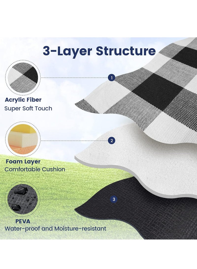 Generic 80”x 80” Picnic Blanket Extra Large, Waterproof and Foldable Beach Blanket, 3-Layer Outdoor Blanket for 6 to 8 Adults, for Camping, Park, Beach, Grass, Indoors…  - Image 4
