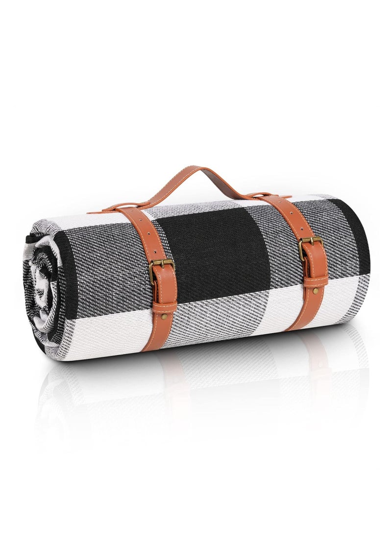 Generic 80”x 80” Picnic Blanket Extra Large, Waterproof and Foldable Beach Blanket, 3-Layer Outdoor Blanket for 6 to 8 Adults, for Camping, Park, Beach, Grass, Indoors…  - Image 1