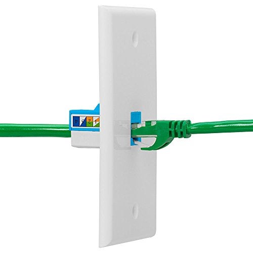 Cmple - RJ45 Keystone Jack 90 Degree Cat6 Keystone Jack Insert Punch Down RJ45 Connectors Female for Wall Plates, Patch Panels, Patch Cables, Ethernet Cables - Blue - Image 5