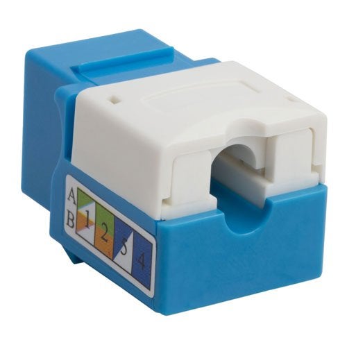 Cmple - RJ45 Keystone Jack 90 Degree Cat6 Keystone Jack Insert Punch Down RJ45 Connectors Female for Wall Plates, Patch Panels, Patch Cables, Ethernet Cables - Blue - Image 2