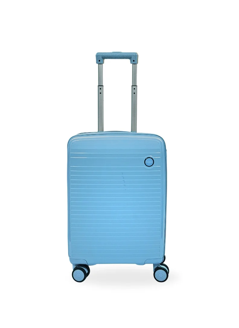 جيوردانو Giordano Pathfinder PP Hardcase Unbreakable Carry-On Small Travel Luggage, Durable Lightweight 4 Double Wheels Smooth Rolling 20" Suitcase, Secure Lock Travel Sky Blue.