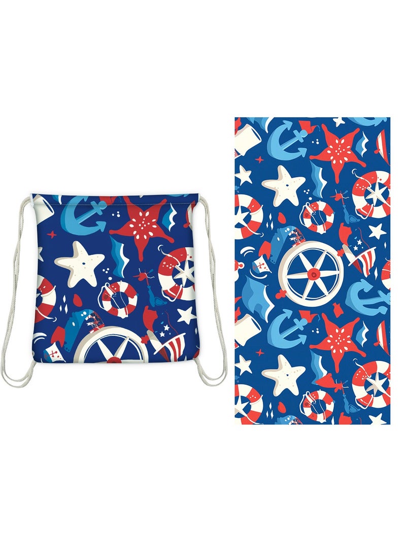 general Creative 2-in-1 Beach Towel, Foldable Printed Beach Towel with Storage Bag Function - Image 1