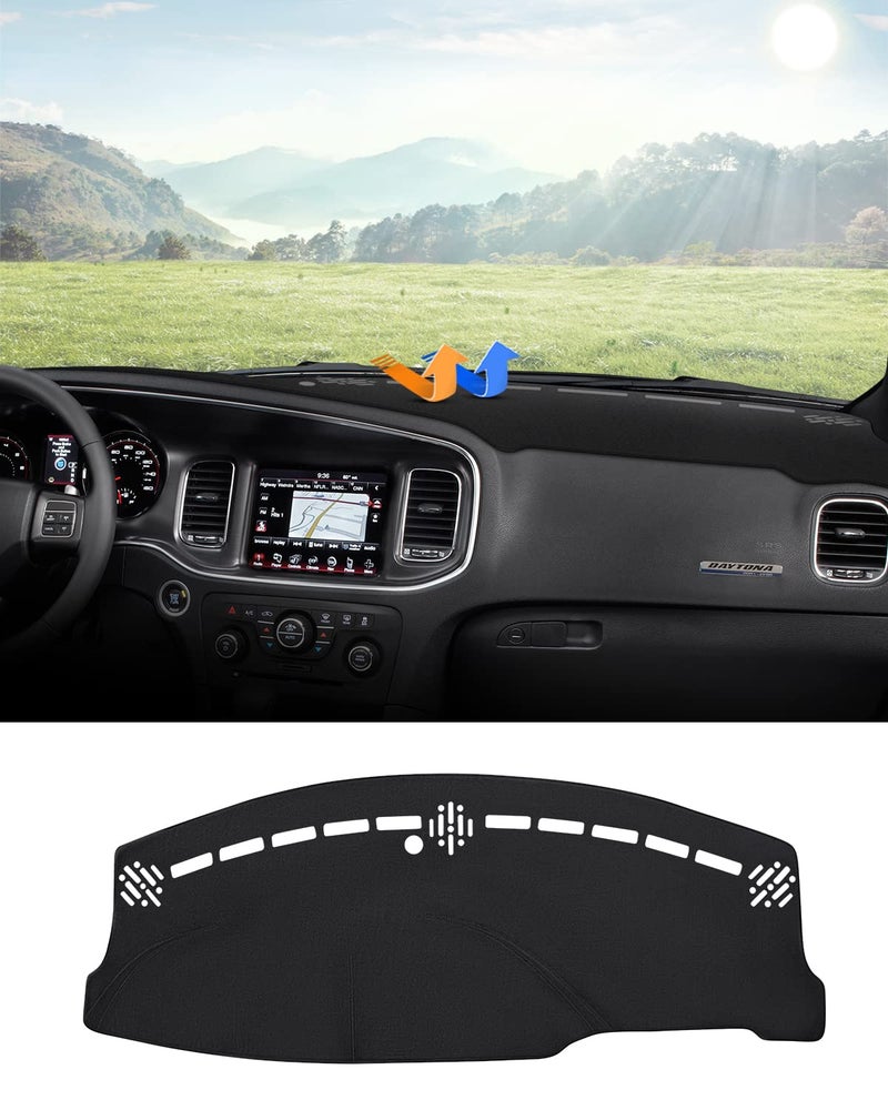 Autorder Dashboard Cover Mat for 20112023 Dodge Charger Accessories Dash Cover Flannel Dash Mat Sunshade Glare UV Rays Protector