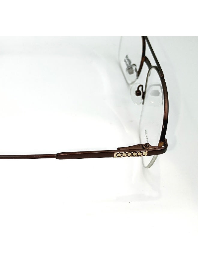 بلاك هورس نظارات بصرية معدنية بدون إطار للرجال - بنى أنيق - خفيفة الوزن - جسر مزدوج - تصميم كلاسيكي عصري - Image 5