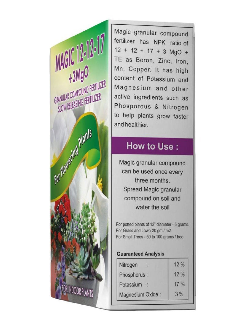 Emirates Biofert Magic 12-12-17+MgO Granular Compound Fertilizer, Slow Releasing Fertilizer for Flowering Plants, 300G - Image 2