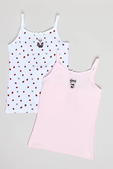 R&B 2 Pack Panda Print Camisoles