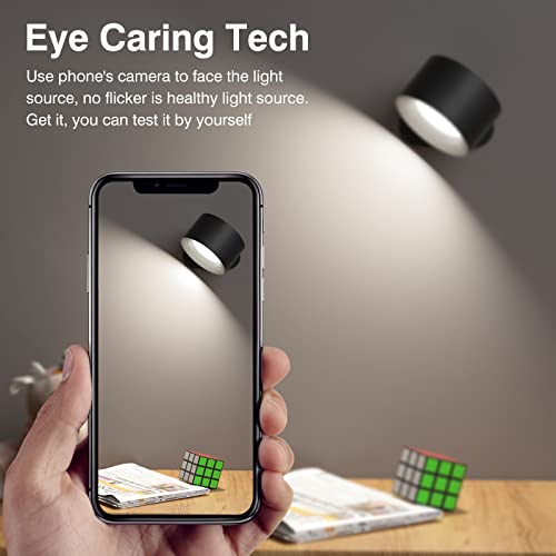 AKSDA Led Wall Sconces, Wall Lamps with Battery Operated, Wall Mounted Cordless Lights with 3 Color Temperature&3 Brightness, 360° Magnetic Ball, USB Charging Port for Reading Study Bedside - Image 5