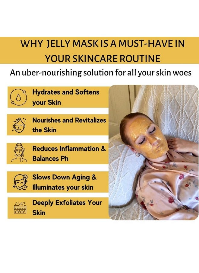 VogueNow - Jelly Face Mask For Facials 24K Gold Hydrating Brightening & Nourishing Jelly Mask With Free Jade Roller & Spatula Professional Hydrojelly Masks Vajacial Jelly Mask Powder 23 Oz Jar Face Mask - Image 1