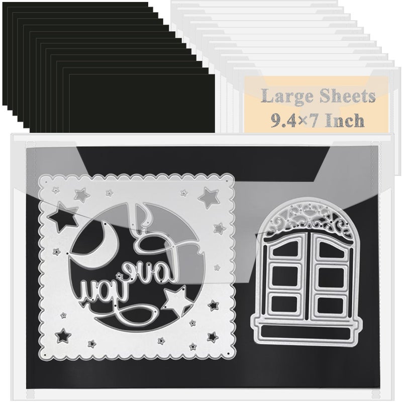 20 PCS 94 x 7 Inch Large Die Cut Storage Envelopes with 07 mm Thick Magnetic Sheets for Die Storage Clear Die Storage Pockets and Magnet