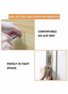 Excefore 2 Pcs Dual Head Nail Setter and Hinge Pin Punch Set, Hammerless 1/32″& 1/16″Spring Nail Set, 5000 PSI Striking Force Door Pin Removal Tool  - Image 4