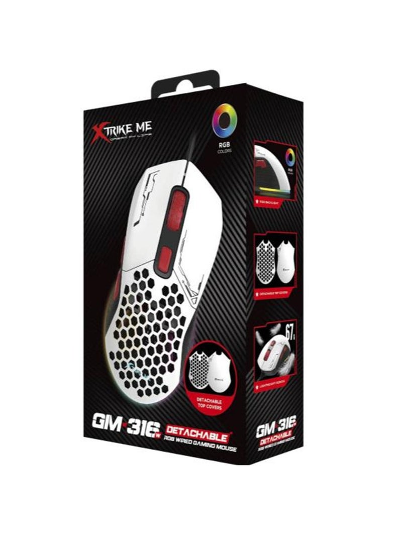 XTRIKE ME GM-316 Wired Gaming Mouse With Detachable Top Covers - Image 1