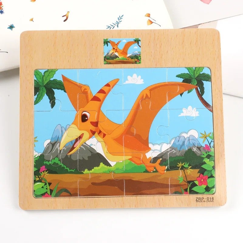 Bluejw 12 Pieces   Trending Kids  Baby  Wooden Intelligent Toys for Boys and Girls Learning  Brain Puzzle Game - Image 1