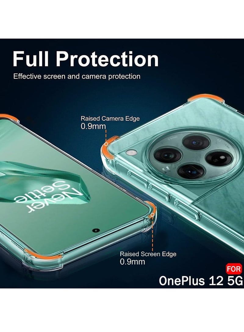 Techie غطاء حماية زوايا من TPU لجهاز One Plus 12 مع حماية عدسة الكاميرا وغطاء خلفي شفاف - Image 5