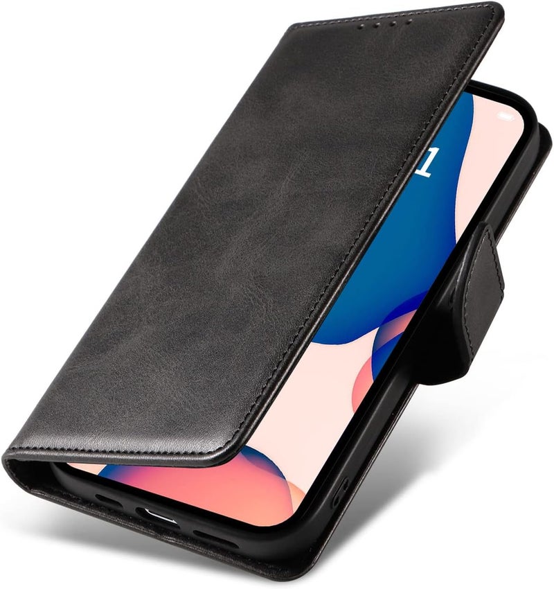 RKINC for iPhone 13 Pro Case with 3 Card Slots PU Leather Wallet Magnetic Flip Closure Folio Cover, Card Holders Kickstand Shockproof TPU Protective Phone Case, Black - Image 4