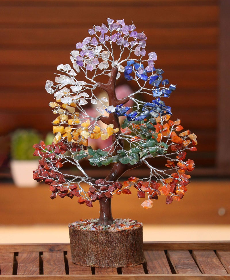 HindCraft Seven Chakra Crystal Tree of Life | Decorative Artificial Tree for Home & Office | Feng Shui Money Tree for Prosperity & Harmony | Gift for Men & Women – Birthday & Anniversary - Image 2
