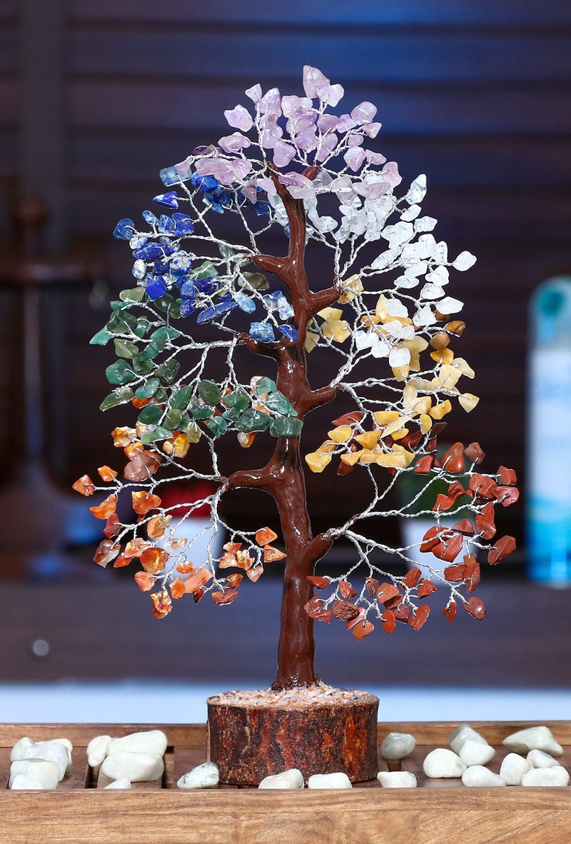 HindCraft Seven Chakra Crystal Tree of Life | Decorative Artificial Tree for Home & Office | Feng Shui Money Tree for Prosperity & Harmony | Gift for Men & Women – Birthday & Anniversary - Image 5