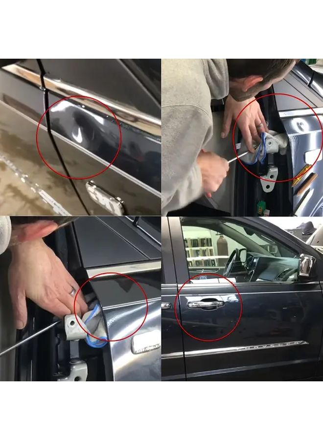 طقم إصلاح الصدمات بدون طلاء للسيارة السوداء مع رؤوس وقضبان قابلة للاستبدال - Image 4