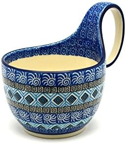 Polish Pottery Gallery Polish Pottery Loop Handle Bowl  Aztec Sky  - Image 1