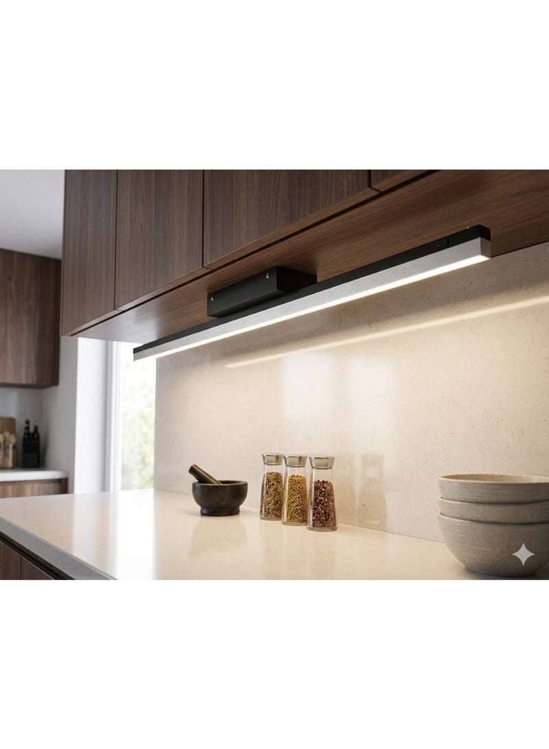 شريط إضاءة خطي LED بطول 60 سم، لون أسود، إضاءة جدارية ديكورية للمنزل - Image 1