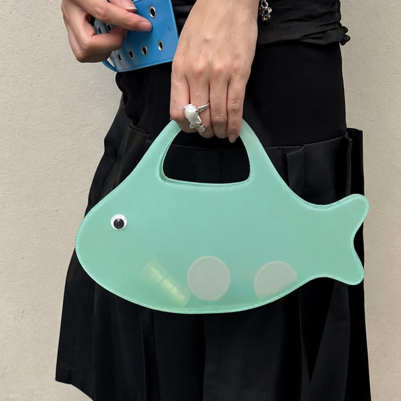 Cartoon Jellyfish Handbag, Transparent PVC, Macaron Colors - Image 2