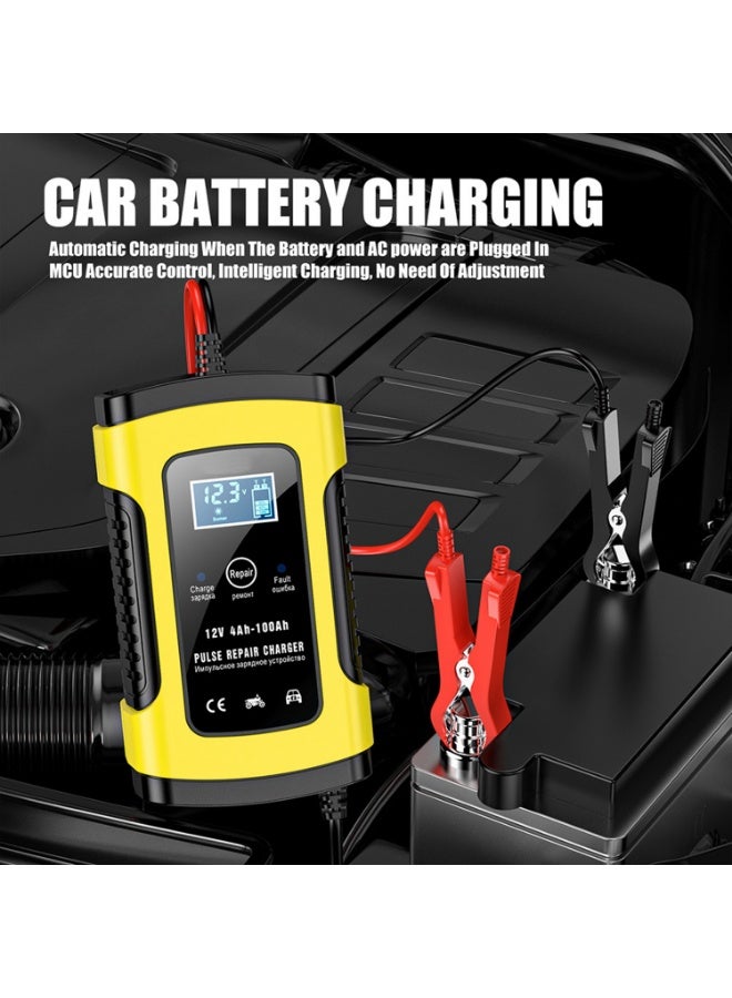 WinCheer 12V 7A Automotive Battery Charger with Color Digital Display LED, Portable Smart Battery Maintainer, Fast Automobile Charging Repair Lead Acid Storage Charger for Car Truck Motorcycle Boat Lawn Mower - Image 4