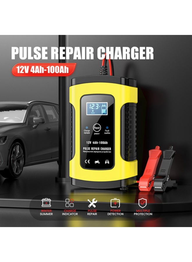 WinCheer 12V 7A Automotive Battery Charger with Color Digital Display LED, Portable Smart Battery Maintainer, Fast Automobile Charging Repair Lead Acid Storage Charger for Car Truck Motorcycle Boat Lawn Mower - Image 2