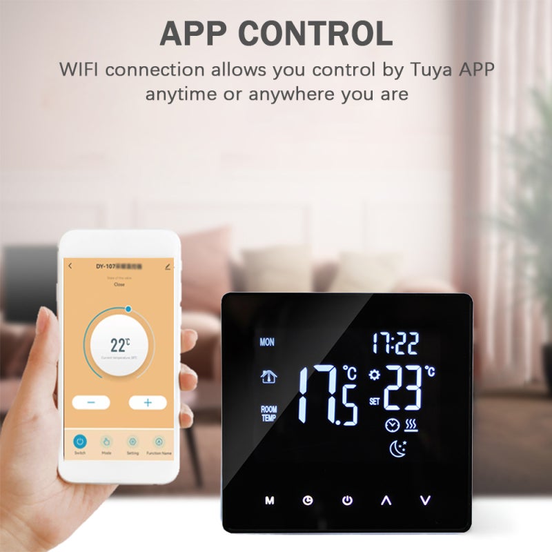 Smart Thermostat Black: Wifi Temperature Controller - Weekly Programmable 1℃ Accurate Touch Screen Lcd Display for Home Industrial Commercial Water Heating Devices - Image 3
