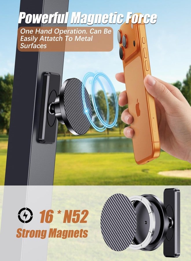 MOKPR Magnetic Golf Cart Phone Holder Compatible with MagSafe for iPhone 12-17 Series, N52 Magnets Phone Mount for EZGO/Club Car/Yamaha, 360° Rotation Golf Accessories for Men Women, Ideal Golf Gifts - Image 2