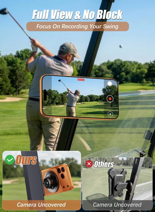 MOKPR Magnetic Golf Cart Phone Holder Compatible with MagSafe for iPhone 12-17 Series, N52 Magnets Phone Mount for EZGO/Club Car/Yamaha, 360° Rotation Golf Accessories for Men Women, Ideal Golf Gifts - Image 3