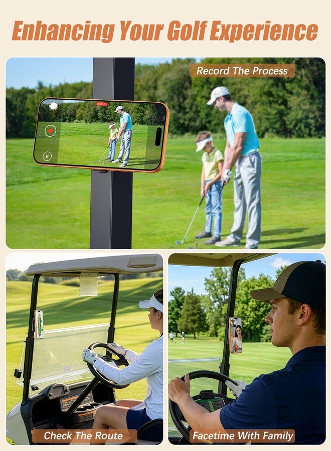 MOKPR Magnetic Golf Cart Phone Holder Compatible with MagSafe for iPhone 12-17 Series, N52 Magnets Phone Mount for EZGO/Club Car/Yamaha, 360° Rotation Golf Accessories for Men Women, Ideal Golf Gifts - Image 4