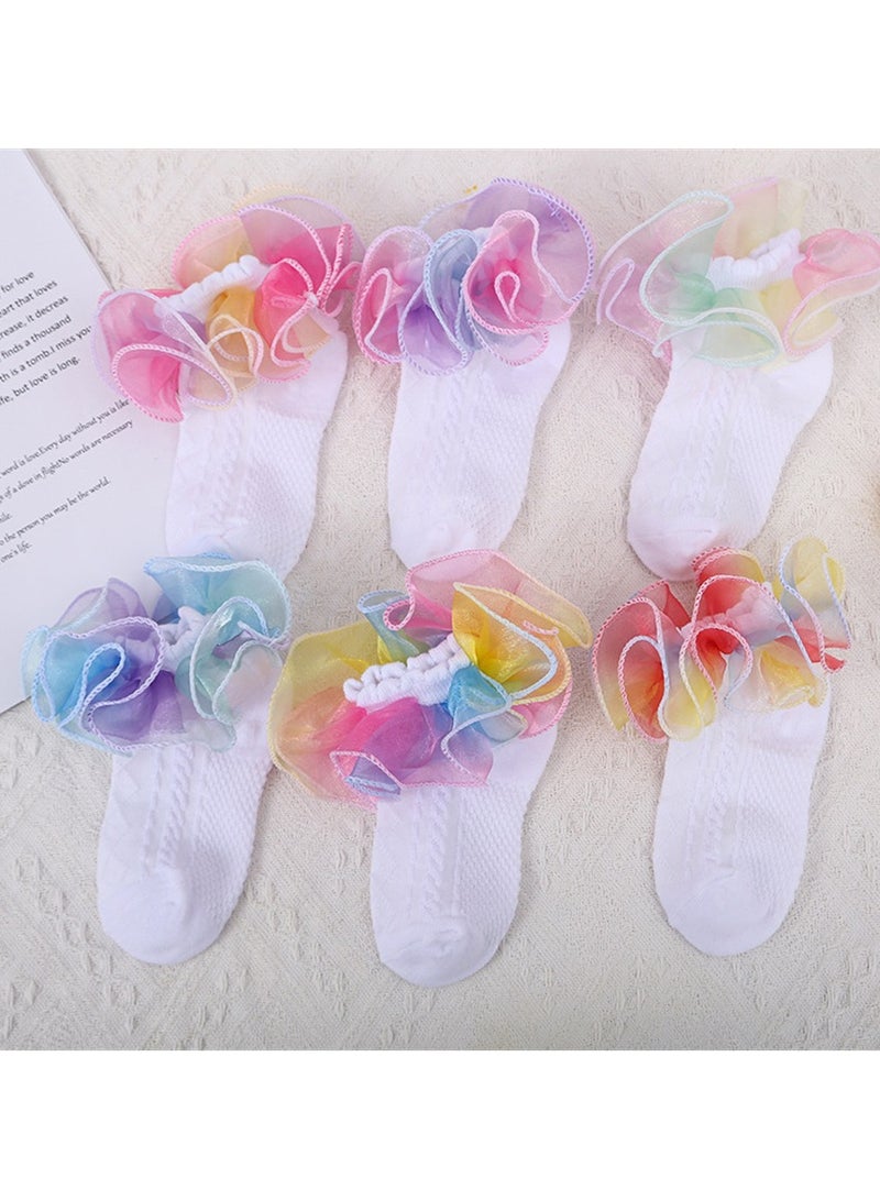 Baby Socks Summer Thin baby Socks Floral Super Comfortable 6 Pairs  - Image 1