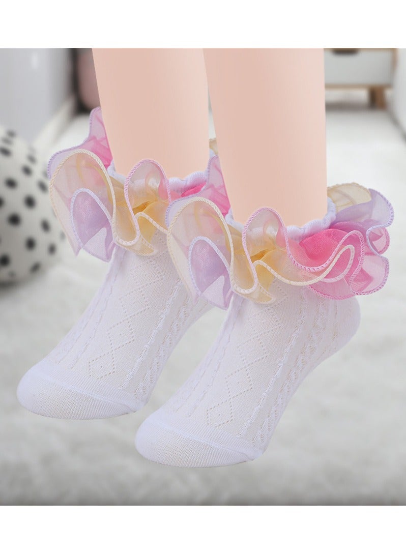 Baby Socks Summer Thin baby Socks Floral Super Comfortable 6 Pairs  - Image 2