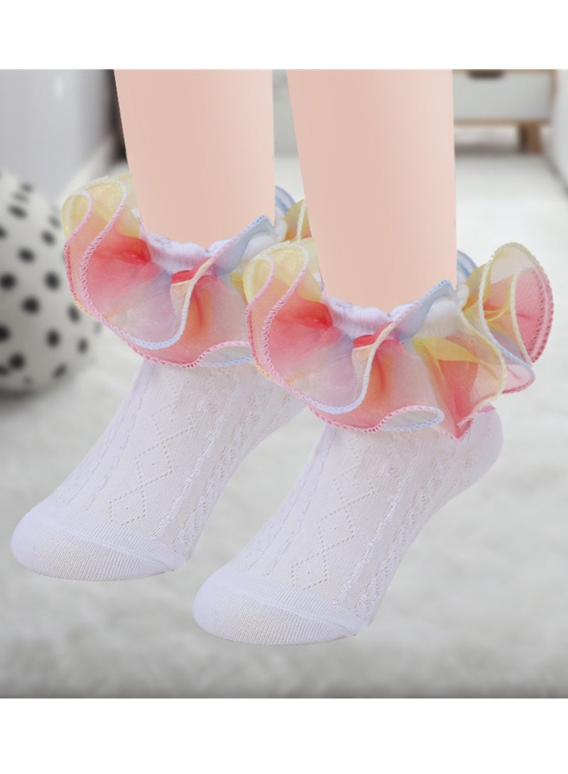 Baby Socks Summer Thin baby Socks Floral Super Comfortable 6 Pairs  - Image 3