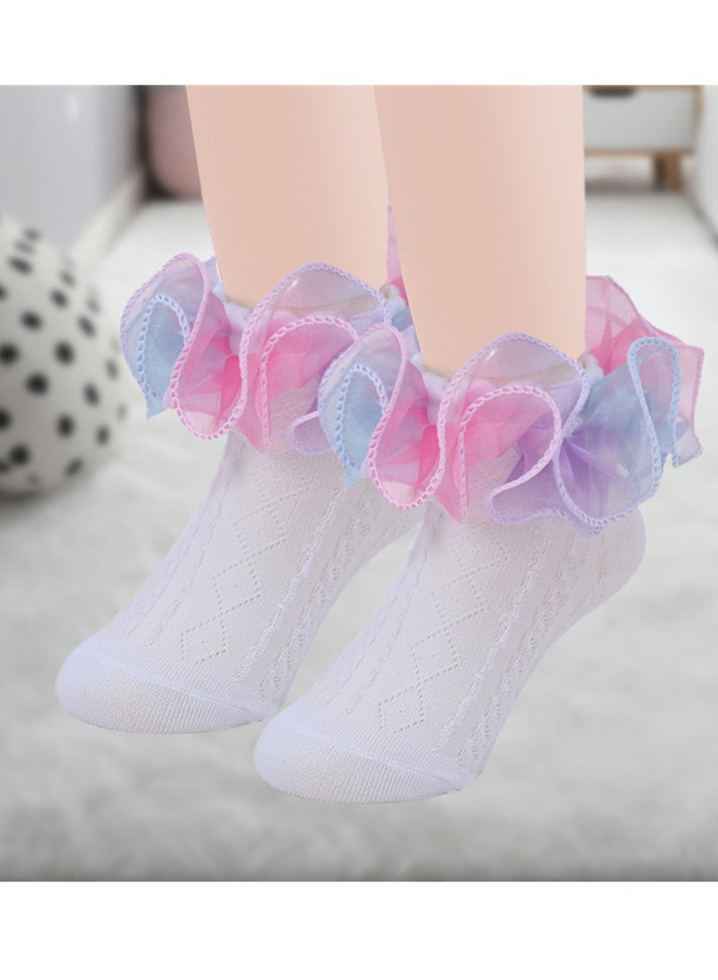 Baby Socks Summer Thin baby Socks Floral Super Comfortable 6 Pairs  - Image 5