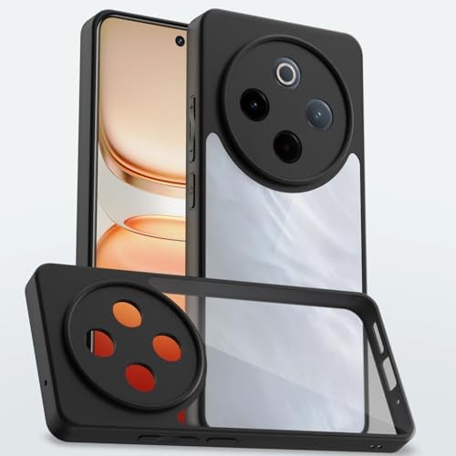 Pikkme Back Cover Compatible with Vivo T4 5G / iQoo Z10 5G Shockproof Sleek Hybrid Armor Bumper Case(Black) - Image 1