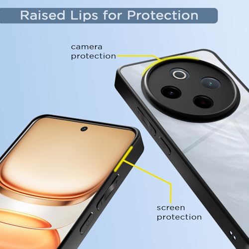 Pikkme Back Cover Compatible with Vivo T4 5G / iQoo Z10 5G Shockproof Sleek Hybrid Armor Bumper Case(Black) - Image 4