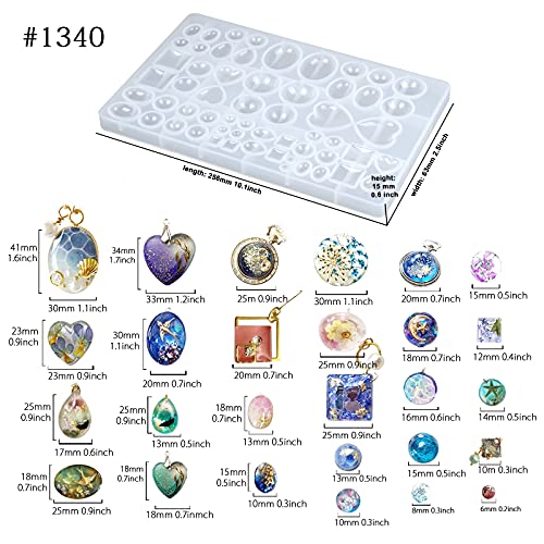 FUNSHOWCASE Cabochon Gem Silicone Mold 2 Trays for Resin Casting Jewelry Making - Image 4