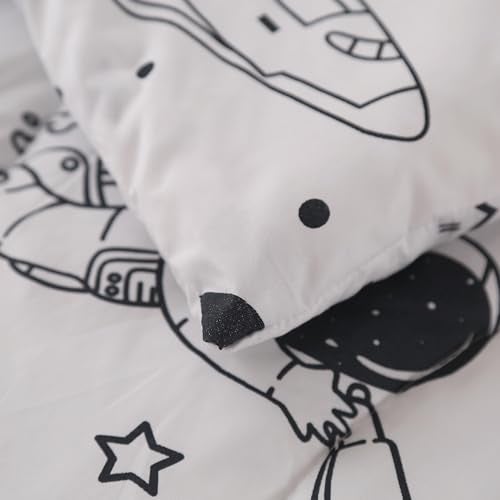 MAG 3Pcs Out Space Bedding Comforter Set,All Season Space Bedding Twin,White Galaxy Comforter Set for Toddlers Kids Boys Teens and Girls,Microfiber (1 Comforter + 2 Pillowcases). - Image 4