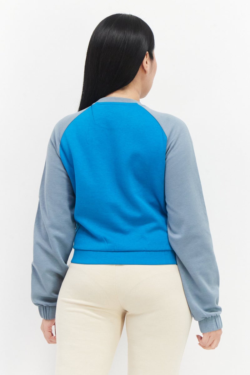 umbro سويت شيرت تدريب رياضي للنساء، أخضر مائل إلى الأزرق/رمادي - Image 4