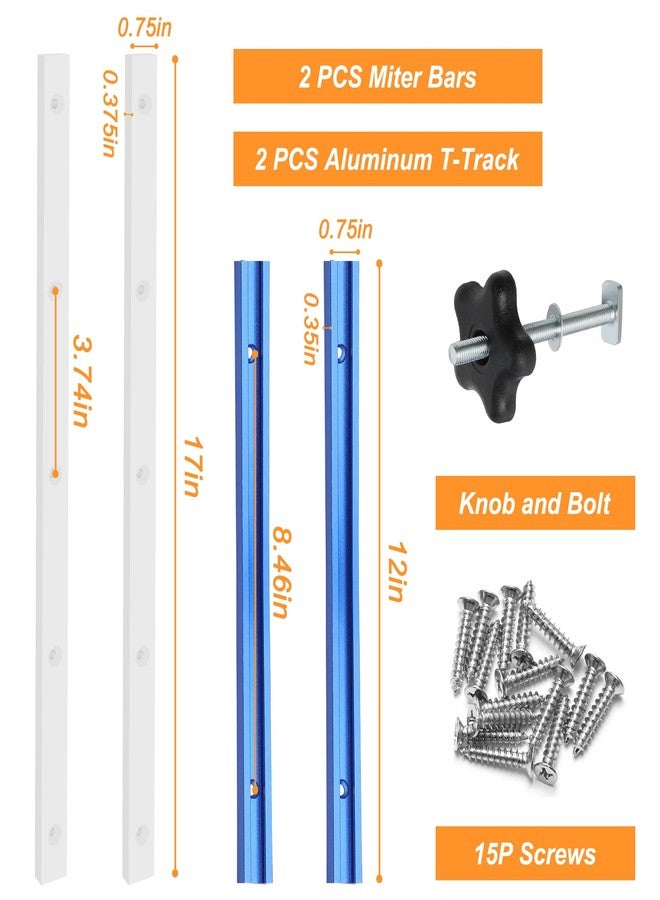 Catcan 21PCS Table Saw Sled Kit, Catcan Crosscut Sled Kit for Table Saw with 2 Aluminum T-Track, 2 UHMW Miter Bars, Knob and Screws - Image 2
