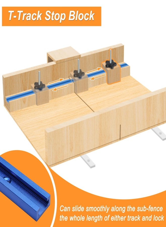 Catcan 21PCS Table Saw Sled Kit, Catcan Crosscut Sled Kit for Table Saw with 2 Aluminum T-Track, 2 UHMW Miter Bars, Knob and Screws - Image 4