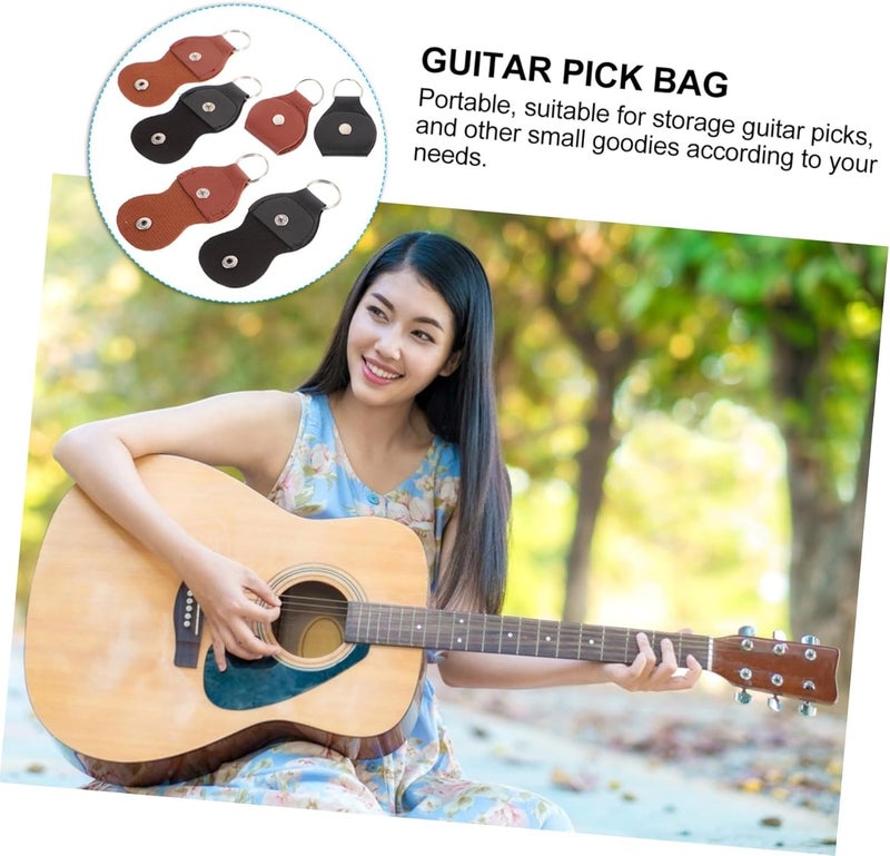 6pcs Guitar Picks Holder Bag Plectrum Storage Organizer for Guitar Ukulele Music Instruments Pick Storage Clip Case - Image 3