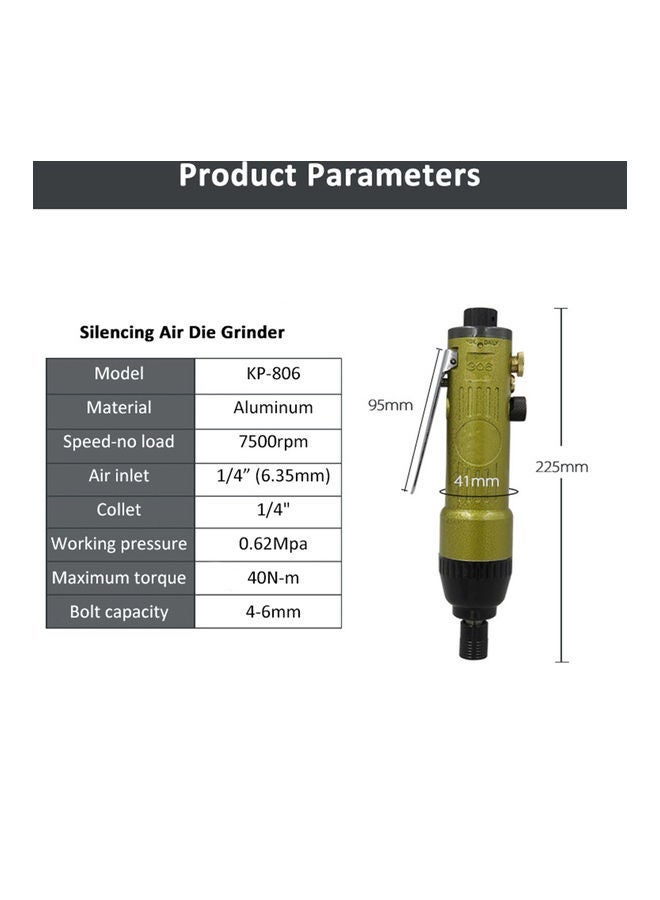 NIBEMINENT Pneumatic Angle Die Grinder Tool multicolour 25x7.5x7.5cm - Image 3