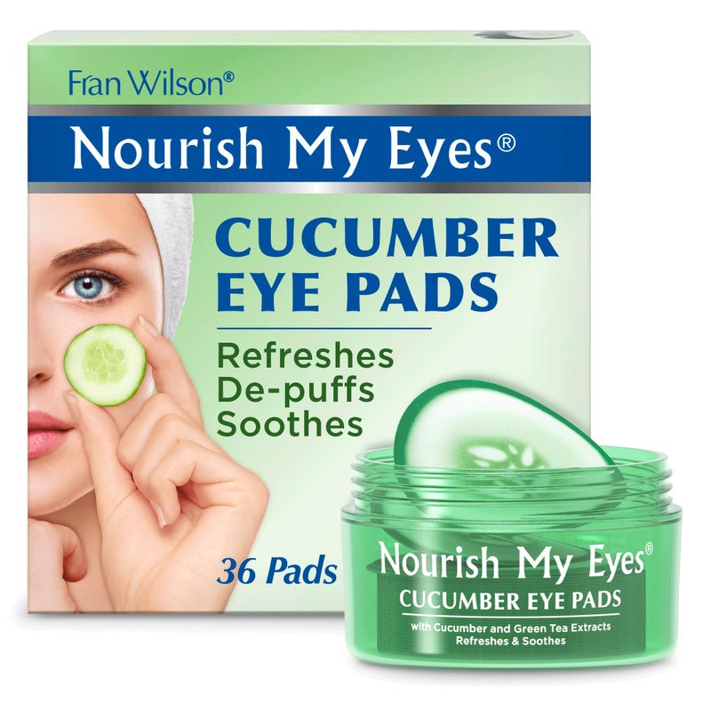 Fran Wilson NOURISH MY EYES Cucumber and Green Tea Pads  36 Pads each AtHome Spa Treatment to reduce puffiness Revitalize Your Eyes EasytoUse Cucumber Eye Pads for Dark Circles Pack of 3