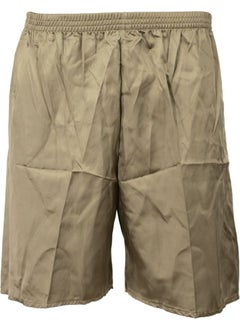 Oppland Men's Satin Fabric Shorts Solid Color Elastic Waist No Pocket Lightweight Fabric  - Image 1