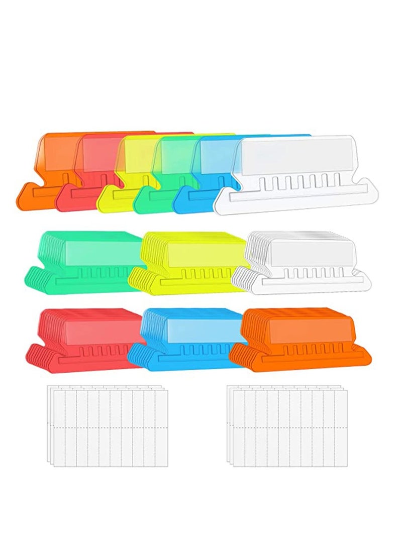 SYOSI File Folder Tabs, Quick Identification, Hanging File Folder Tabs with Inserts for Hanging Folders, Easy to Read Clear Plastic Hanging File Tabs for Files Sorting Quick Identification - Image 1